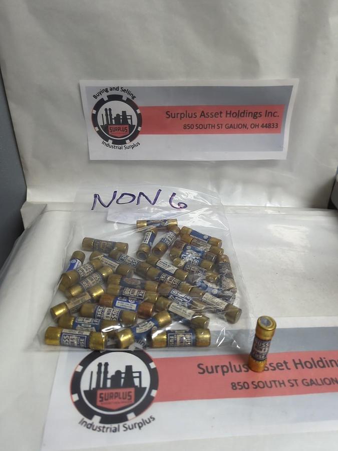 Used COOPER BUSSMANN,NON-6,ONE-TIME FUSE 6 AMP LOT OF 31 PRE-OWNED