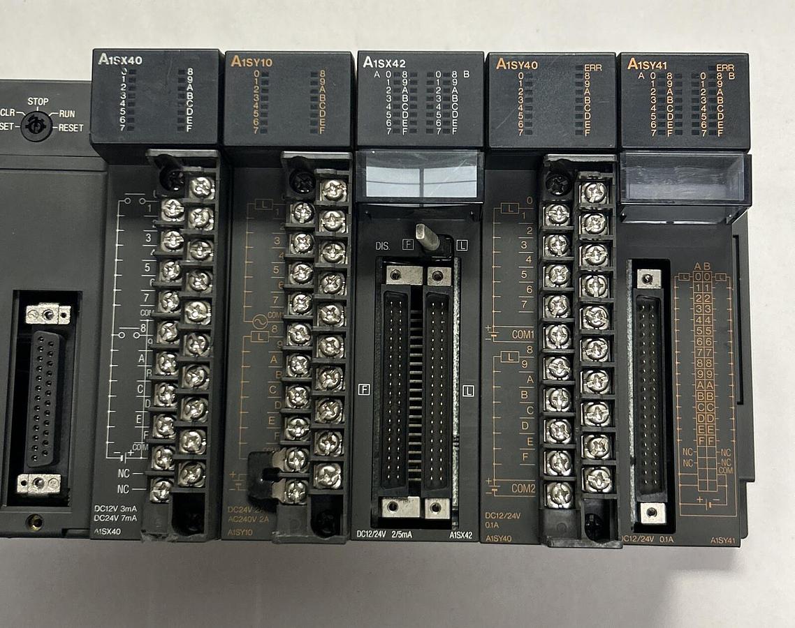 Used MITSUBISHI,A1SJHCPU A1SX40 A1SY10 A1SX42 A1SY40 A1SY41,RACK ASSEMBLY