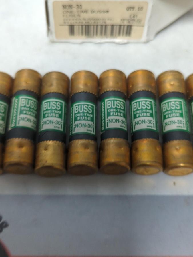 COOPER BUSSMANN,NON-30,ONE-TIME 30 AMP FUSES BOX OF 10 NOS