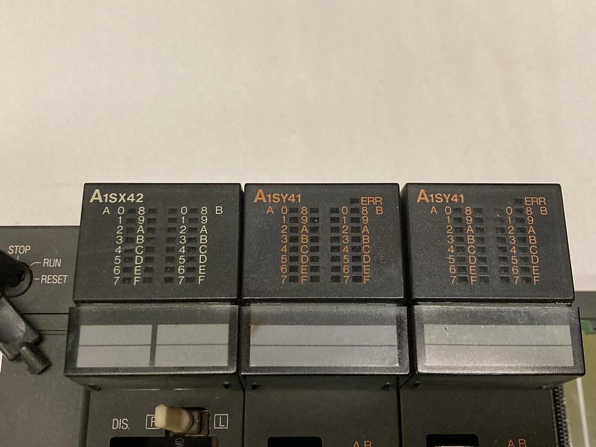 Used Mitsubishi,A1SJHCPU/A1SX42/A1SY41/A1SY41, PLC Rack