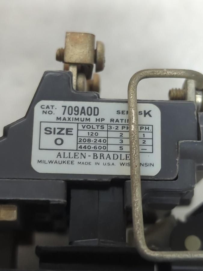 Used ALLEN-BRADLEY,709AOD,CONTACTOR SIZE 0 SERIES K PRE-OWNED