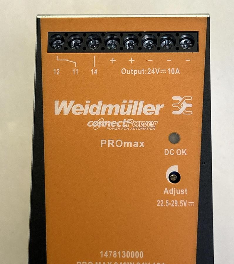 Used WEIDMULLER,1478130000,SWITCHING POWER SUPPLY 240W 24V 10A