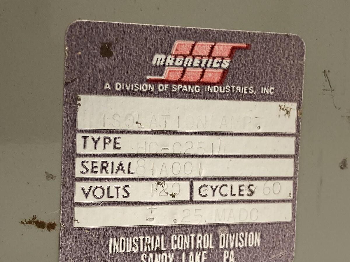 Used Magnetics,HC-025,Isolation Amplifier 120V 60 Cycles