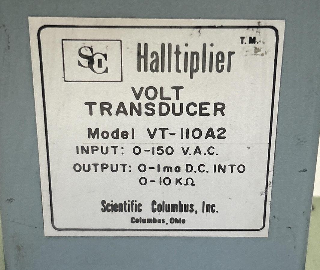 Used SCIENTIFIC COLUMBUS,VT-110A2,VOLT TRANSDUCER