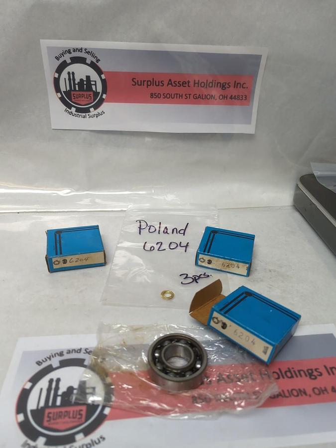 POLAND,6204,DEEP GROOVE BALL BEARING LOT OF 3 NOS