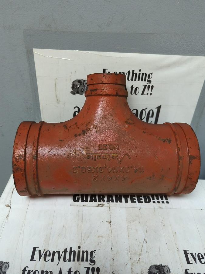 VICTAULIC,NO.25,4 IN X4 IN X2 IN TEE FITTING NOS