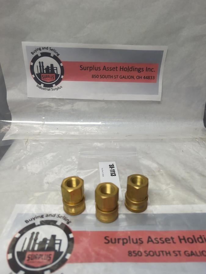 Used HANSEN,3-ST,QUICK DISCONNECT COUPLING 3/8 INCH FEMALE LOT OF 3 PRE-OWNED