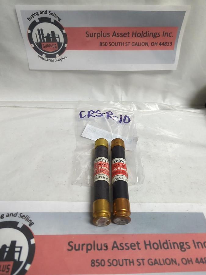 Used CEFCO,CRS-R-10,TIME-DELAY 10 AMP FUSE LOT OF 2 PRE-OWNED