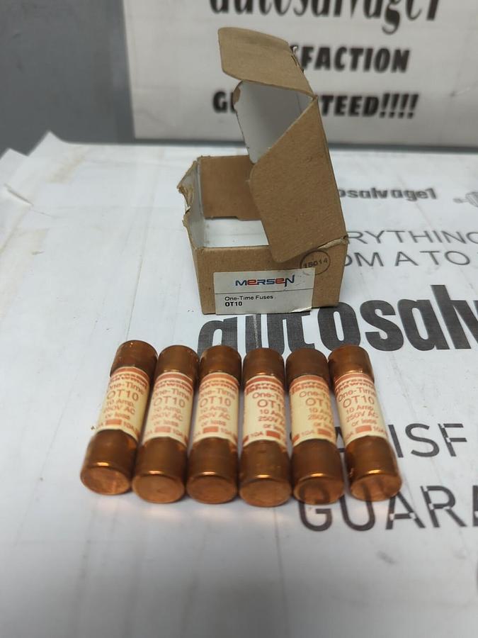 MERSEN FERRAZ SHAWMUT,OT10,ONE TIME 10 AMP FUSES LOT OF 6