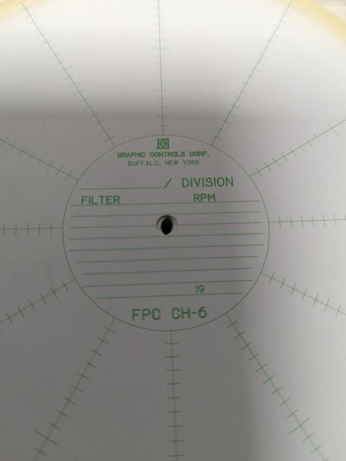 GRAPHIC CONTROLS,FPC CH-6,CIRCULAR RECORDING CHART PAPER PACK OF 100 PCS NOS