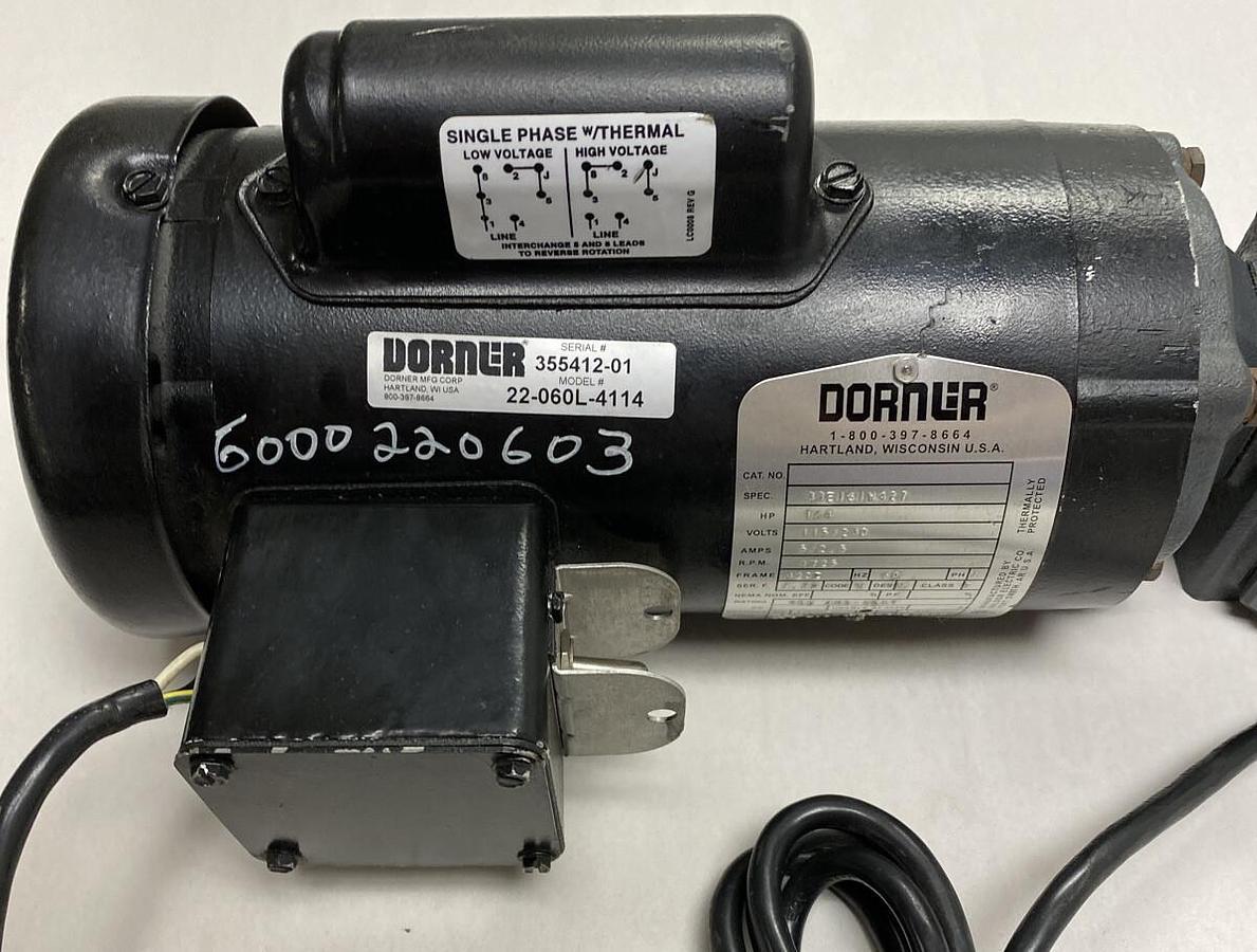 Dorner ,22-060L-4114,Gearmotor Flexaline BMQ1100-3 Ratio 60:1 115/230V NOS