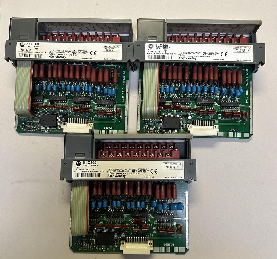 Used ALLEN BRADLEY,1746-IA16,SLC500 INPUT MODULE LOT OF 3