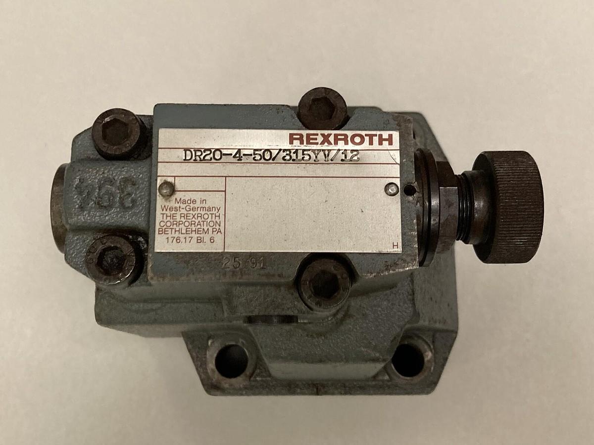 Used Rexroth,DR20-4-50/315YV/12,Hydraulic Relief Valve