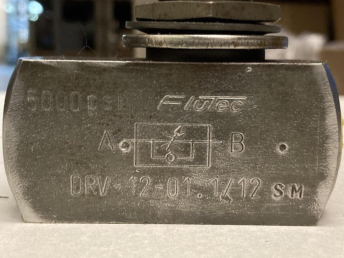 Used Flutec,DRV-12-01.1/12 SM,Hydraulic Flow Control Needle Valve