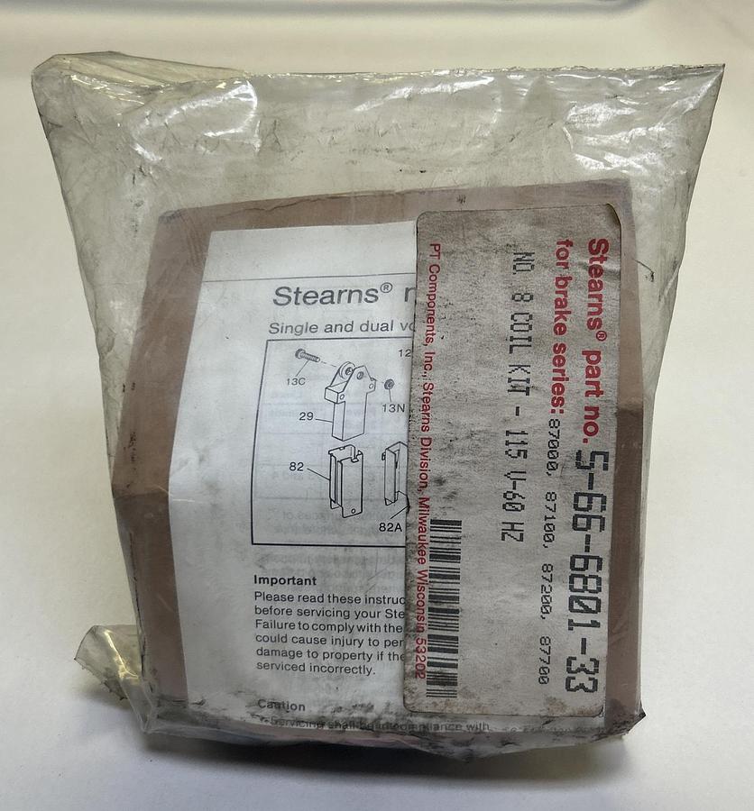 Used REXNORD STEARNS,566680133,COIL KIT 115V NEW