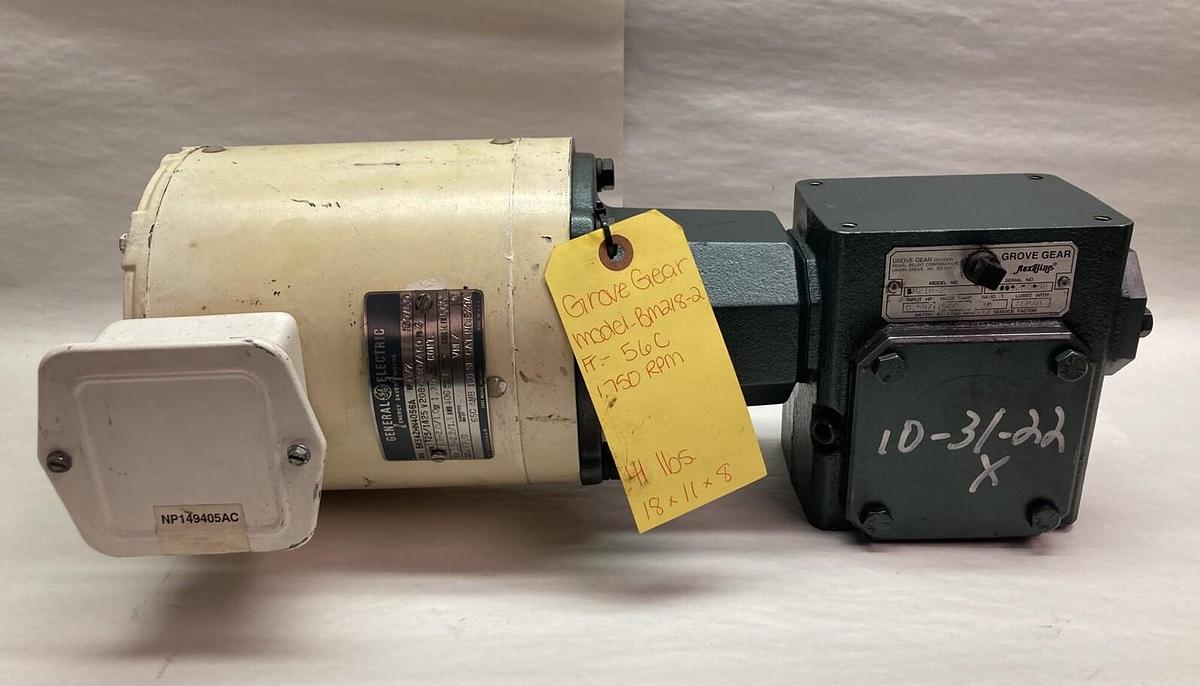 Used Grove Gear,BM218-2,Gear Reducer Ratio 30:1 56C Frame w/Motor 1725/1425rpm 3P