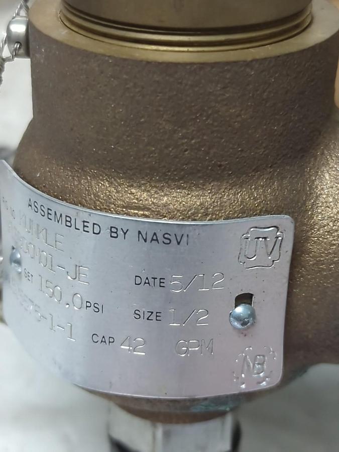 KUNKLE,913BDCM01-JE,RELIEF VALVE 150PSI 42GPM 1/2 INCH NOS