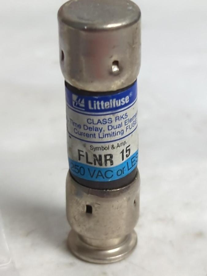 Used LITTELFUSE,FLNR15,TIME-DELAY 15 AMP FUSE LOT OF 4 PRE-OWNED