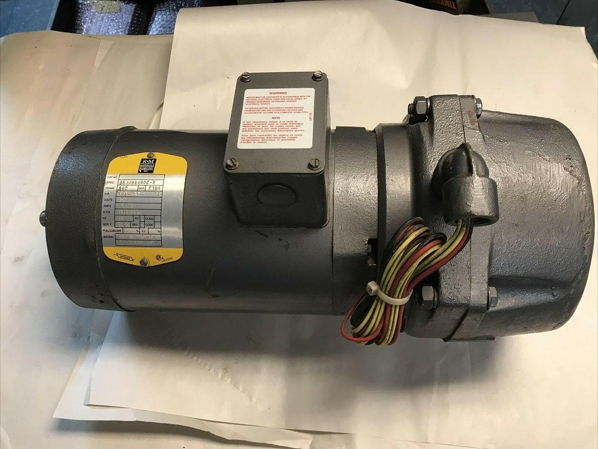 Used Baldor,35J498W602-B,Brake Motor 1/3-.11 Hp 460V 1675/550RPM 56C