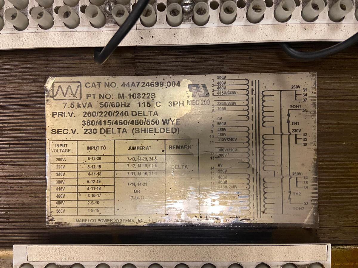 Used Marelco,M-10822S,7.5kVA Transformer 44A724699.004