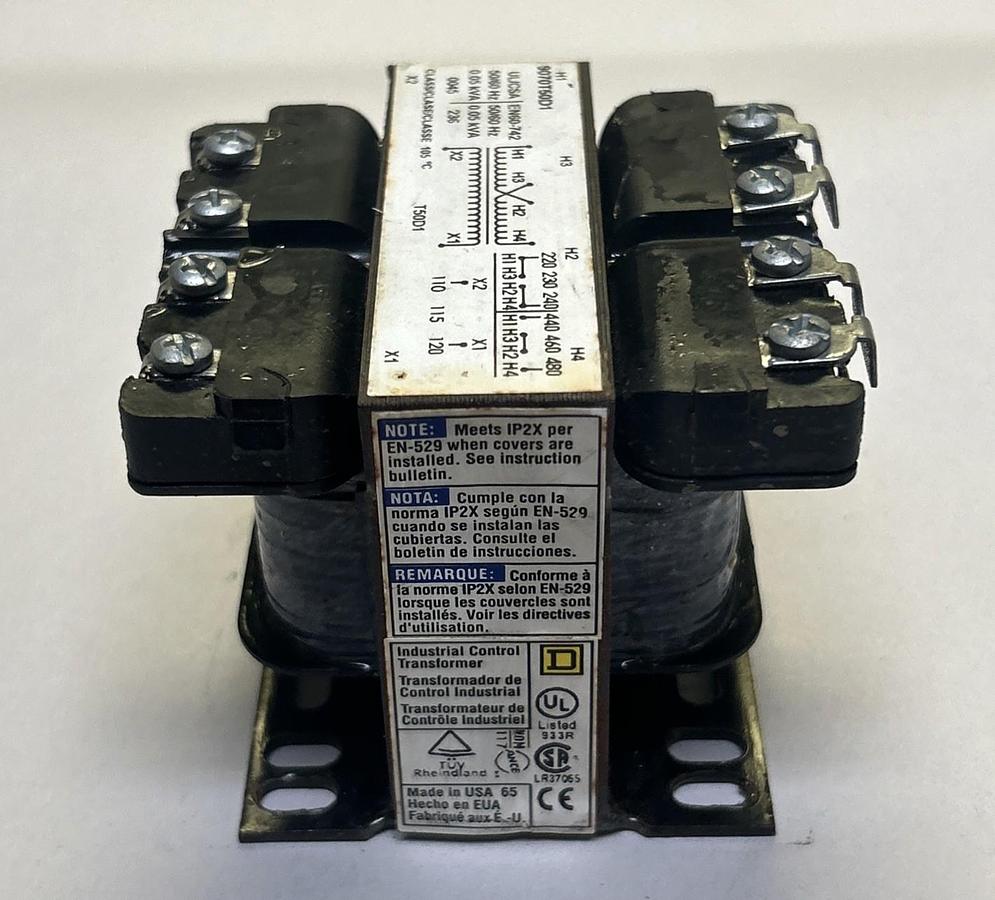 Used SQUARE D,9070T50D1,CONTROL TRANSFORMER 0.05KVA