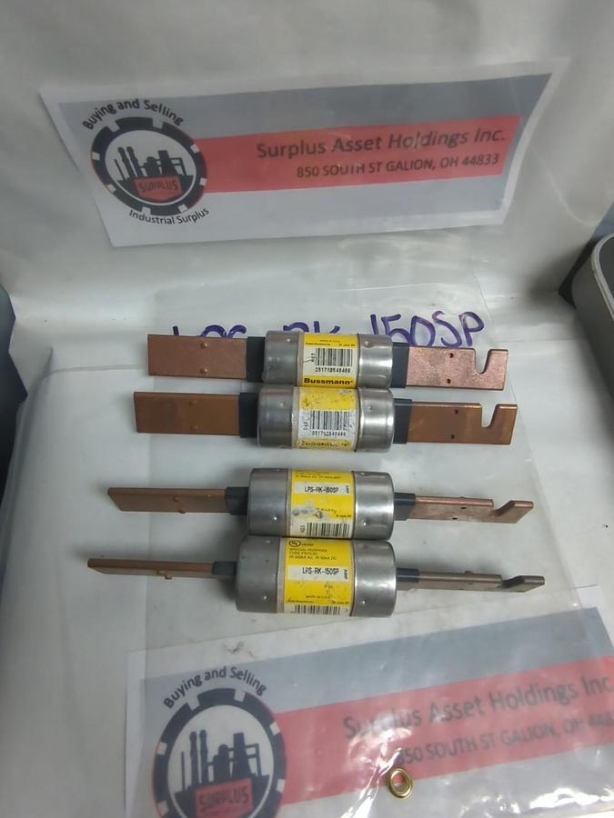 Used COOPER BUSSMANN,LPS-RK-150SP,LOW-PEAK FUSE 150 AMP LOT OF 4 PRE-OWNED