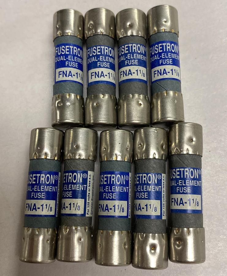Cooper Bussmann,FNA-1-1/8,Fusetron Fuse Lot Of 9 NOS