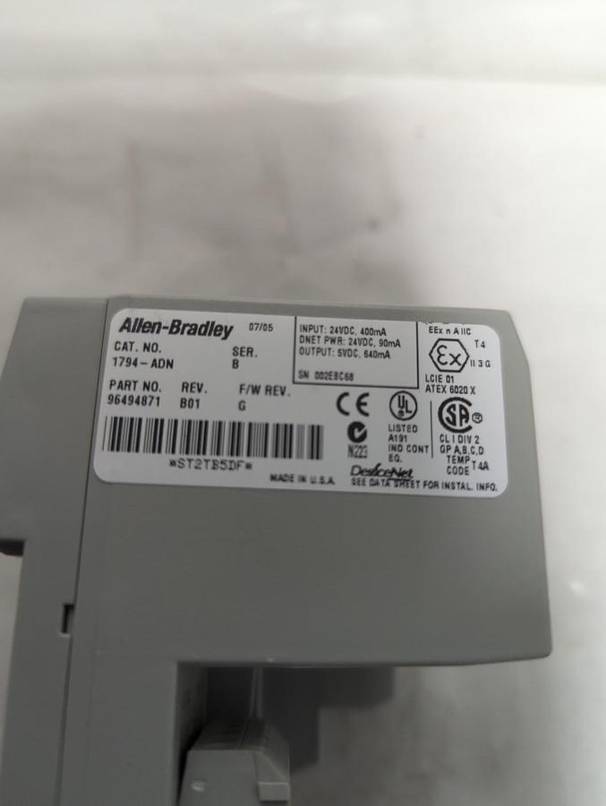 Used ALLEN BRADLEY,1794-ADN,FLEX I/O DEVICE NET ADAPTER SERIES B REV B01 PRE-OWNED