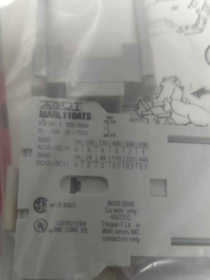 AGUT,MARL110ATS,AUXILIARY CONTACTS BOX OF 10 NEW