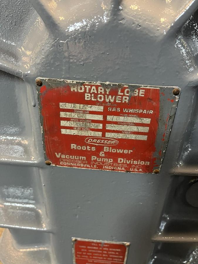 Used DRESSER ROOTS,10X16,RAS WHISPAIR ROTARY LOBE BLOWER