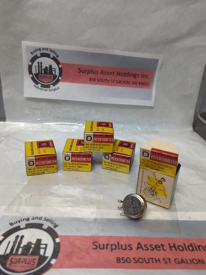 Used OHMITE,CLU-2531,POTENTIOMETER 2-WATT 25OOO OHMS LOT OF 5 PRE-OWNED