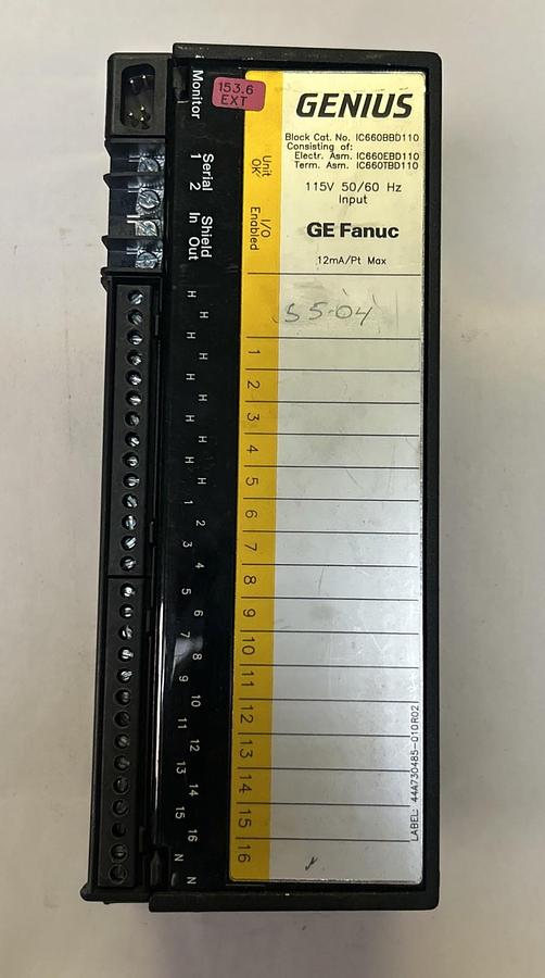 Used GE FANUC,IC660BBD110,GENIUS BLOCK I/O MODULE USED