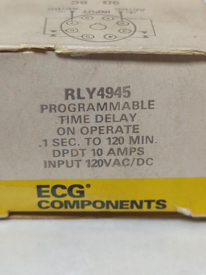 ECG COMPONENTS,RLY4945,PROGRAMMABLE TIME DELAY ON-OPERATE 1 SEC-120 MIN NOS