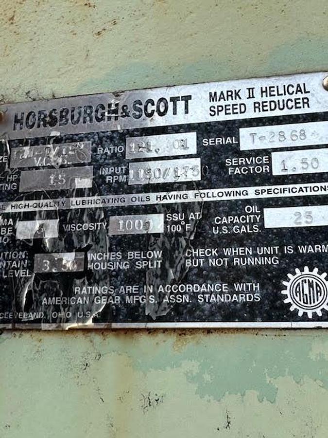 Used Horsburgh & Scott Mark 2 Helical Speed Reducer Gearbox