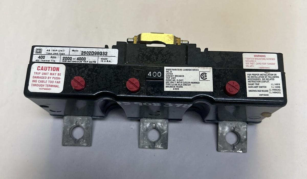 Used CUTLER-HAMMER,2602D98G32,TRIP UNIT 400A