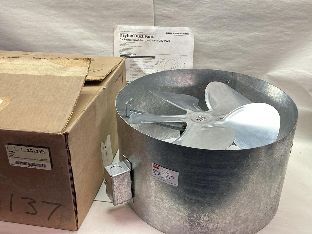 Dayton,2C224B,Fan Blower and Assembly 1550RPM 1/30Hp 115V 1A 60Hz
