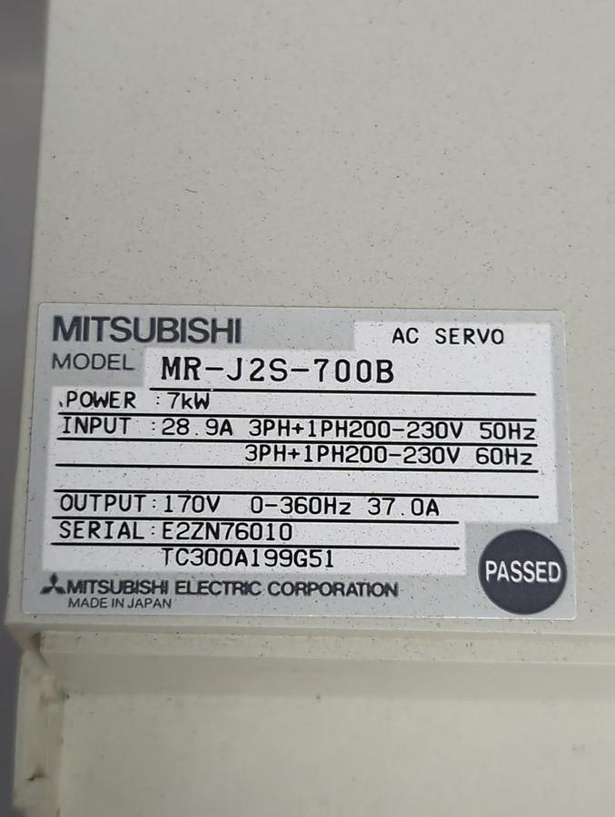 Used MITSUBISHI,MR-J2S-700B,AC SERVO DRIVE PRE-OWNED