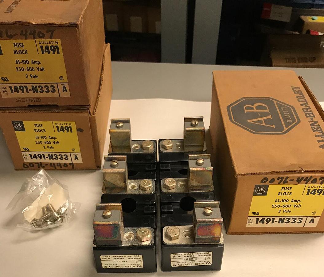 Allen Bradley,1491-N333,Fuse Block Lot of 3