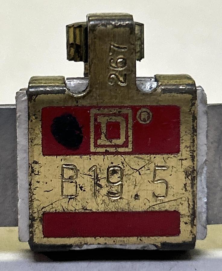 Used SQUARE D,B19.5,THERMAL OVERLOAD HEATER ELEMENT LOT OF 2