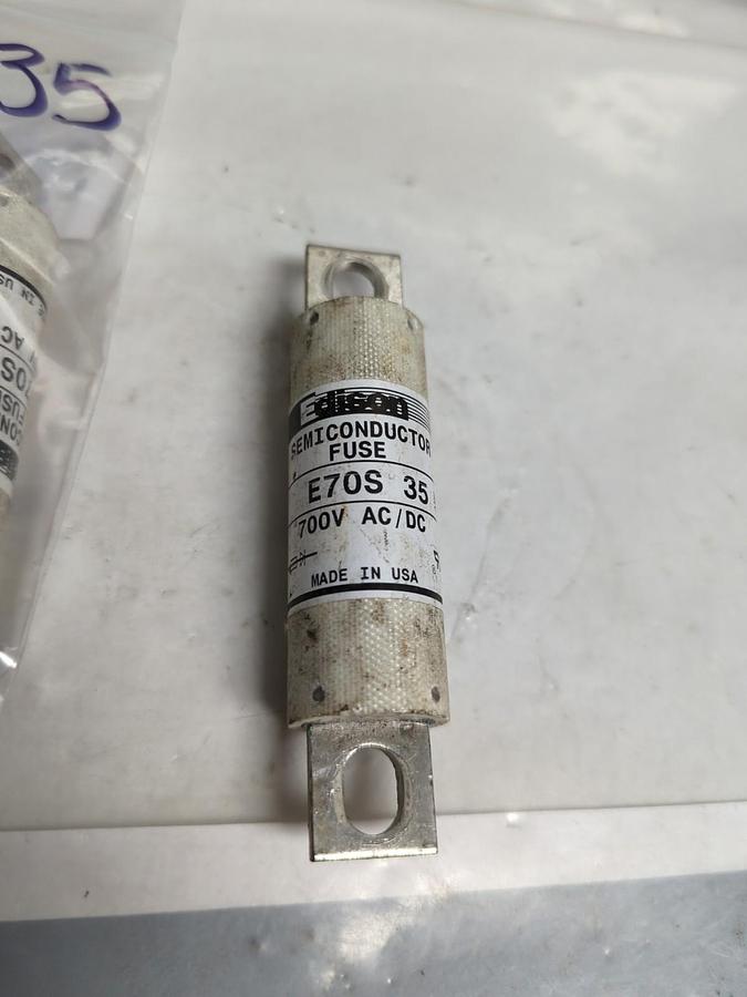 Used EDISON,E70S35,SEMICONDUCTOR FUSE 35 AMP LOT OF 3 PRE-OWNED