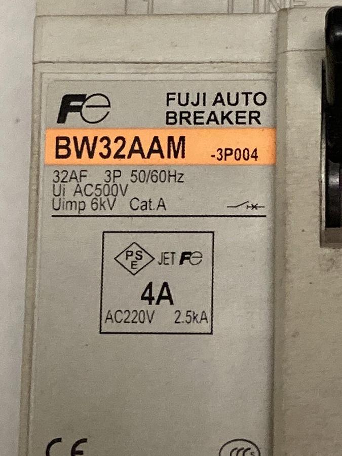Used Fuji Electric,BW32AAM-3P004,Circuit Breaker