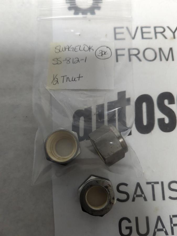 SWAGELOK,SS-812-1,1/2T NUT LOT OF 3 NOS