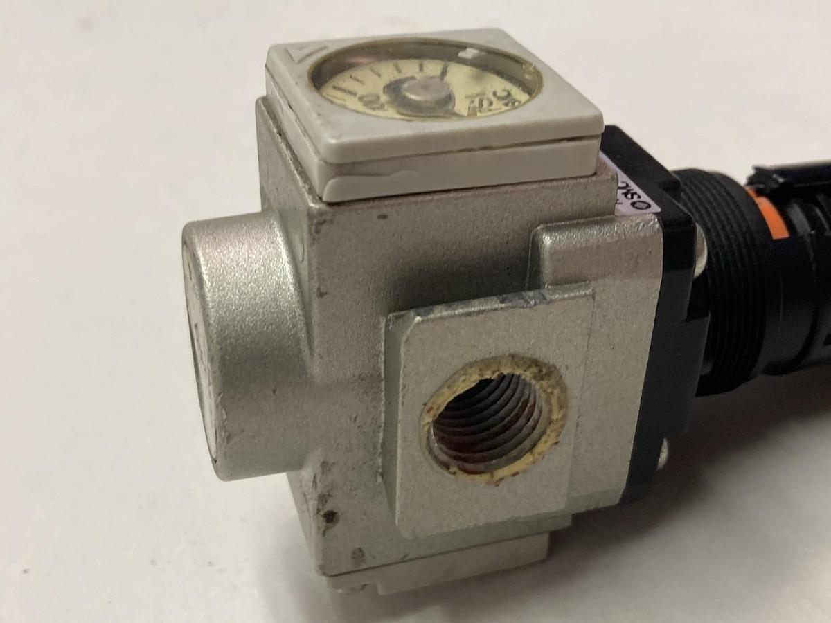 Used SMC,AR20-N02EH-Z,Air Pressure Regulator 7~125PSI