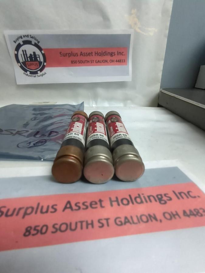 Used LITTELFUSE,IDSR60,INDICATOR 60 AMP FUSE LOT OF 3 PRE-OWNED