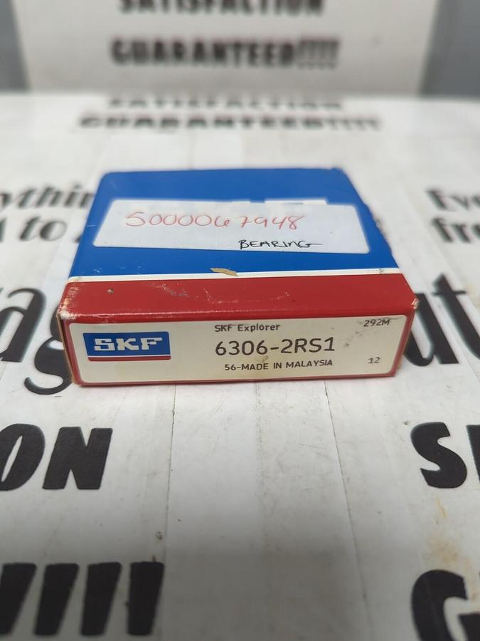 SKF,6306-2RS1,DOUBLE SEALED DEEP GROOVE BALL BEARING 30MM BORE NOS