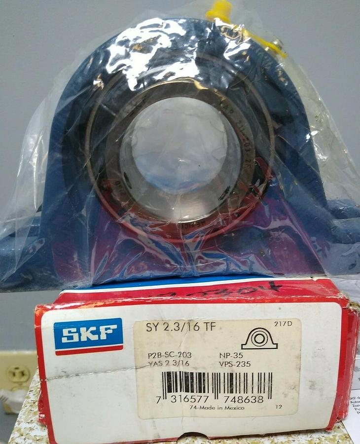 Used SKF,SY 2-3/16 TF,Pillow Block Bearing 2-Bolt P2B-SC-203 NOS