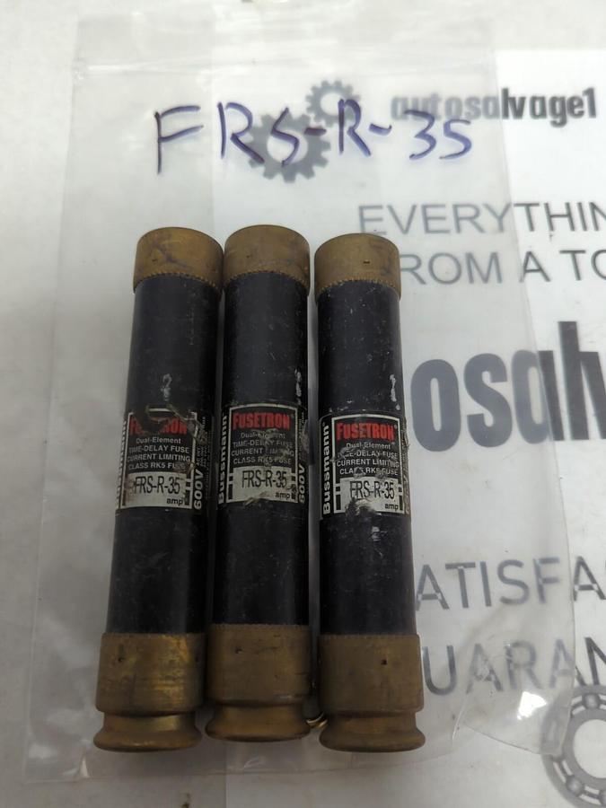 COOPER BUSSMANN,FRS-R-35,FUSETRON 35 AMP FUSES LOT OF 3 NOS