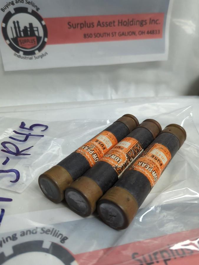 Used COOPER BUSSMANN,LPS-R-45,LOW-PEAK 45 AMP FUSE LOT OF 3 PRE-OWNED