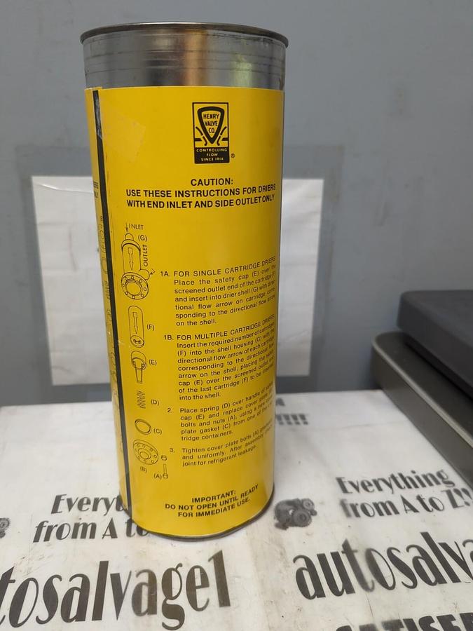 Used HENRY,876-NMS,FULLY ACTIVATED DRIER CARTRIDGE NEW