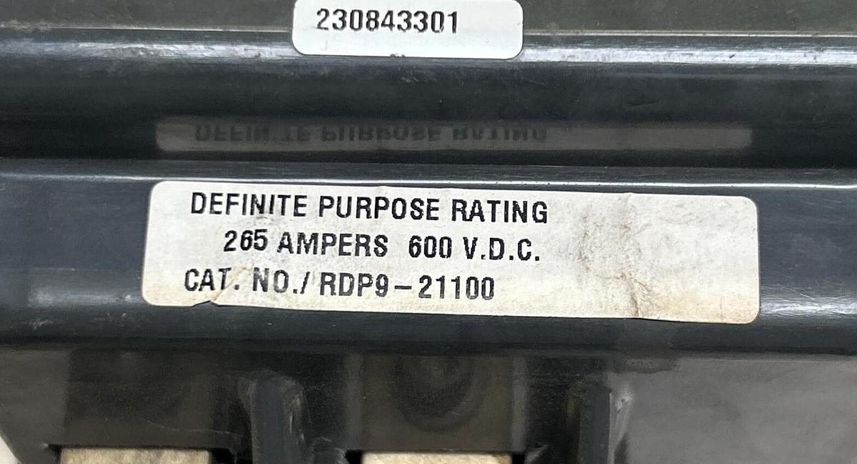 Used JOSLYN CLARK,RDP9-21100,CONTACTOR 265AMP 3POLE 600VDC